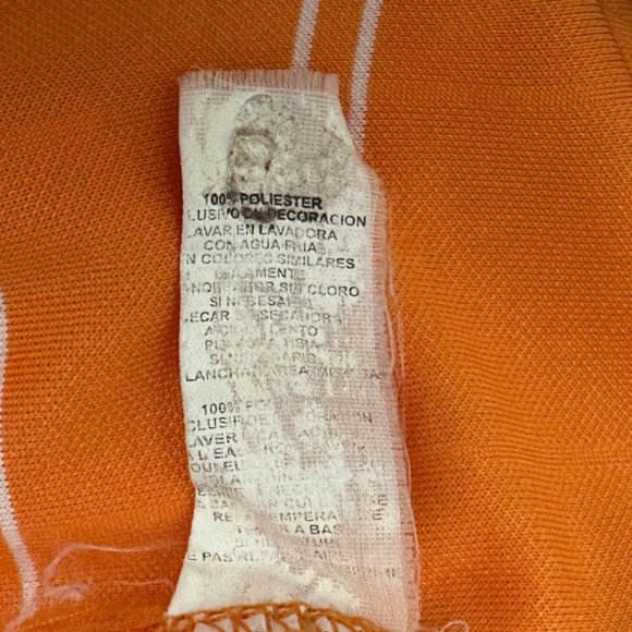 Official PGA Tour Apparel mens sz L orange striped collared 3 button golf shirt - Picture 6 of 8